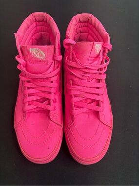 💖 Vans Off The Wall Hot Pink High Top Sneakers – Women’s Size 7 💖